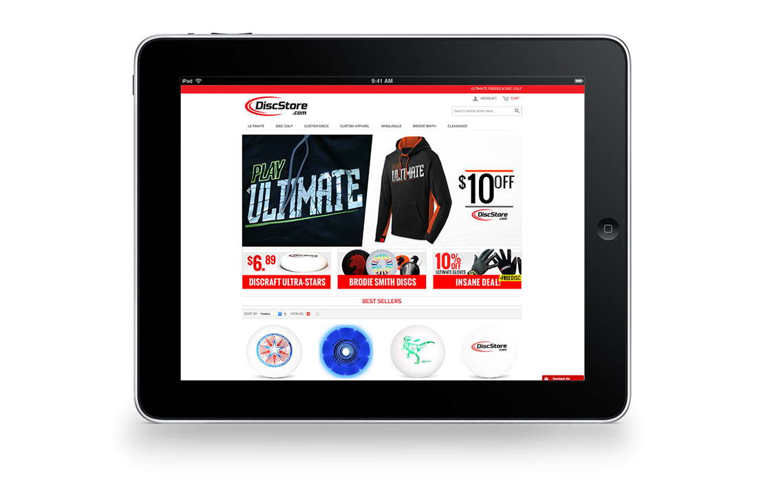 Disc Store Magento Responsive Tablet Design