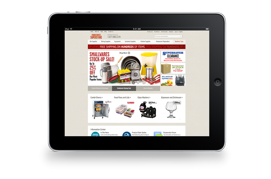 FoodService SuperStore Magento Homepage Responsive Design Tablet
